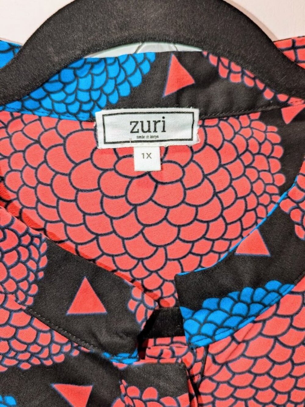 Zuri Kenya Hydrangea Floral Pattern Shirt Sleeveless Dress Button Up sz 1XL - Picture 4 of 6